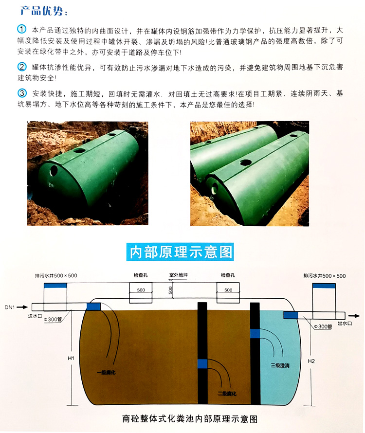 毛道乡玻璃钢化粪池
